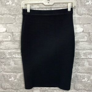Rebecca Minkoff Black Ribbed Bodycon Skirt